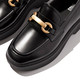 product variation FITFLOP Women's F-Luma Chunky-Snaffle Black Box-Leather Demi-Wedge Loafers (HY3-001) image