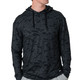 product variation Burlebo men's black camo performance hoodie, UPF 50 moisture wicking pullover image