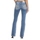 product variation MISS ME Women's Elora Cross Embellished Medium Blue 34L Pockets Mid-Rise Bootcut Jeans (M9461BL) image