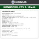 product variation KONUS Konuspro 3-10x44mm 1in 275 Balistic Reticle Riflescope (7279) image