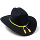 product variation WESTERN EXPRESS Black Felt Finish Western Cattleman Hat with Cavalry Hat Band (BFF-38BLK) image