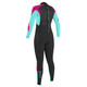 product variation O'NEILL Girl's Epic 4/3mm Back Zip Full Size 14 Black/Seaglass/Berry Diving Wetsuit (4216G-EE9-14) image