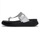 product variation FITFLOP Women's GEN-FF Buckle Metallic Tumbled-Leather Silver Toe-Post Sandals (A2S-011) image