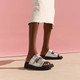 product variation FITFLOP Women's GEN-FF Buckle Metallic Tumbled-Leather Silver Two-Bar Slides (A2T-011) image