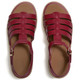 product variation FITFLOP Women's Platfforms Espadrille Leather Fisherman Wedge Burnt Berry Sandals (JF5-D47) image