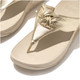 product variation FITFLOP Women's Lulu Padded-Knot Metallic-Leather Platino Toe-Post Sandals (HN8-675) image