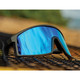 product variation OPTIC NERVE Unisex Stone Cat Matte Aluminum Gray Frame with HYDROGLARE Polarized Smoke Lens Ice Blue Mirror Sunglasses (22880) image