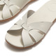 product variation Open Box (Damaged package): FITFLOP Solay Waterproof-Leather Woven Slides, Color: Cream, Size: 10 (A6A-477-080) image