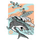 product variation HOOEY Men's Cowboy Surf Aqua Short Sleeve T-Shirt (HT2676AQ) image