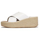 product variation Open Box (Damaged package): FITFLOP Platfforms Espadrille Leather Wedge Cross Slides, Color: Urban White, Size: 10 (A5K-194-080) image