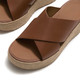 product variation Open Box (Damaged package): FITFLOP Platfforms Espadrille Leather Wedge Cross Slides, Color: Deep Tan, Size: 10 (A5K-C15-080) image