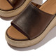 product variation Open Box (Damaged package): FITFLOP Platfforms Espadrille Leather Wedge Slides, Color: Metallic Chocolate Brown, Size: 8 (E3Y-C89-060) image