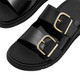 product variation Open Box (Damaged package): FITFLOP Gen-Ff Buckle Two-Bar Leather Slides, Color: Black, Size: 8 (B1J-001-060) image