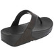 product variation Open Box (Damaged package): FITFLOP Lulu Shimmer Toe-Post Sandals, Color: All Black, Size: 9 (EU9-090-070) image