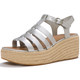 product variation FITFLOP Women's Platfform Metallic Espadrille Fisherman Silver Sandals (A9R-011) image