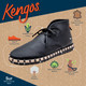 product variation KENGOS Men's Sur Nubuck Leather High Top Lace Up Black Shoe (KM1001NL-BLK) image