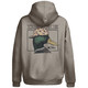 product variation DRAKE Men's Back Cap Mallard Graphic Island Fossil Light Heather Hoodie (DS1654) image