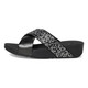product variation Open Box (Damaged package): FITFLOP Lulu Crystal-Mix  Metallic Cross Slides, Color: All Black, Size: 9 (JL1-090-070) image