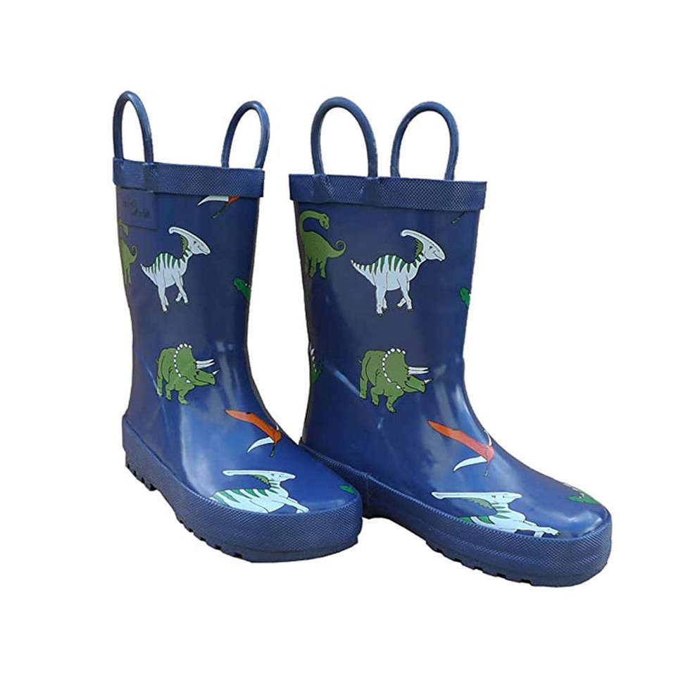 FOXFIRE Kids Navy Blue Dinosaur Rain Boots 600-65