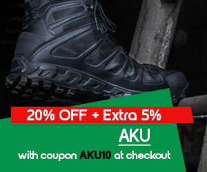 graphic, close-up of AKU hiking boot, text, Save 20% + extra 10% on AKU Boots with code AKU10 at checkout