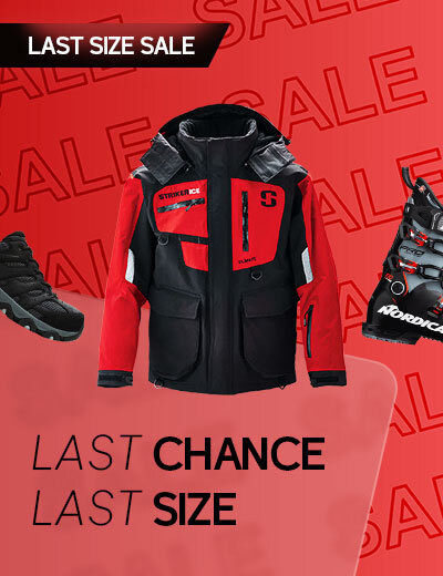 graphic, Red and black jacket on a red background with repeated 'SALE' text, text, last size sale