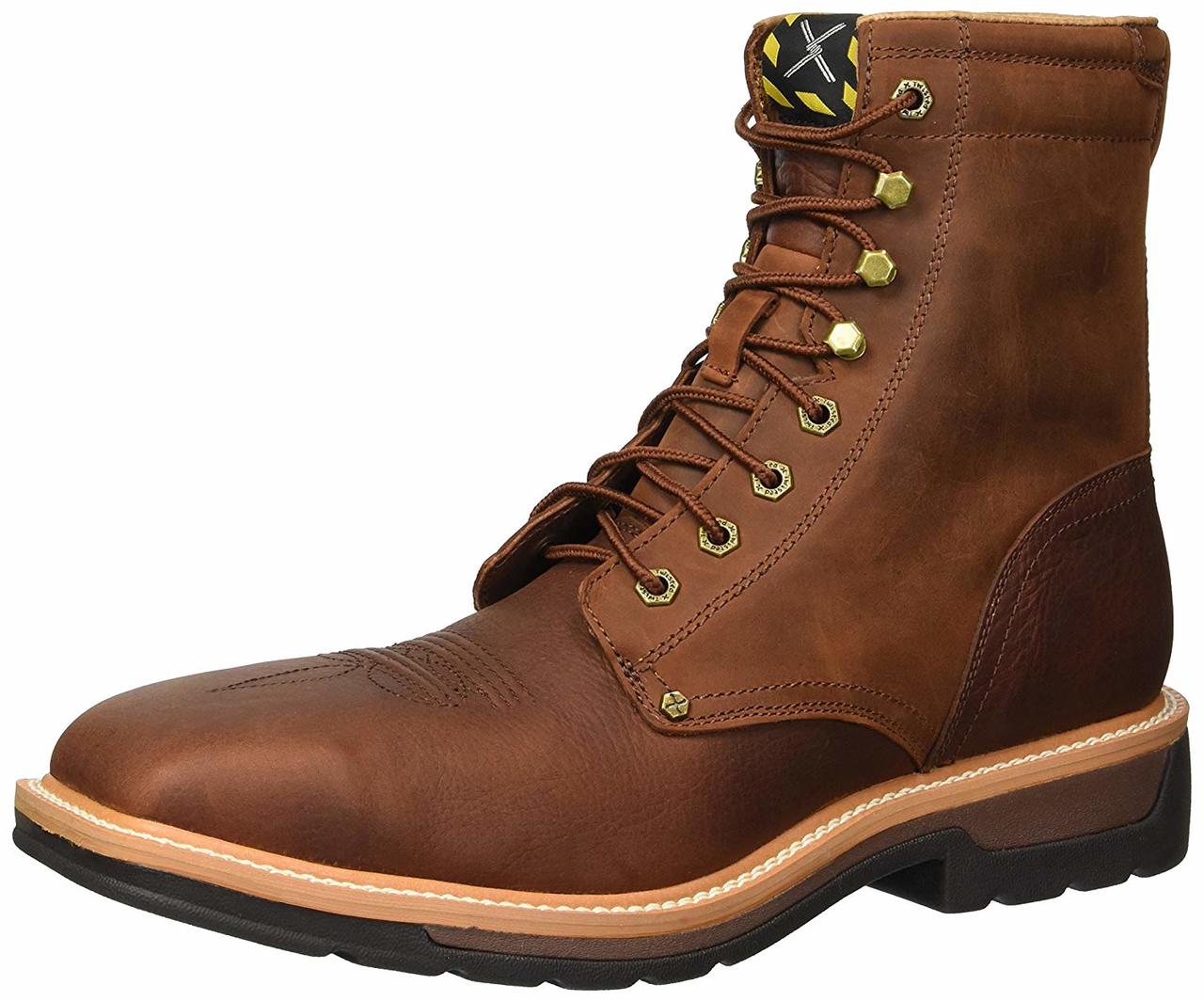 TWISTED X Mens Lite Cowboy Lacer Brown Workboot MLCSLW1