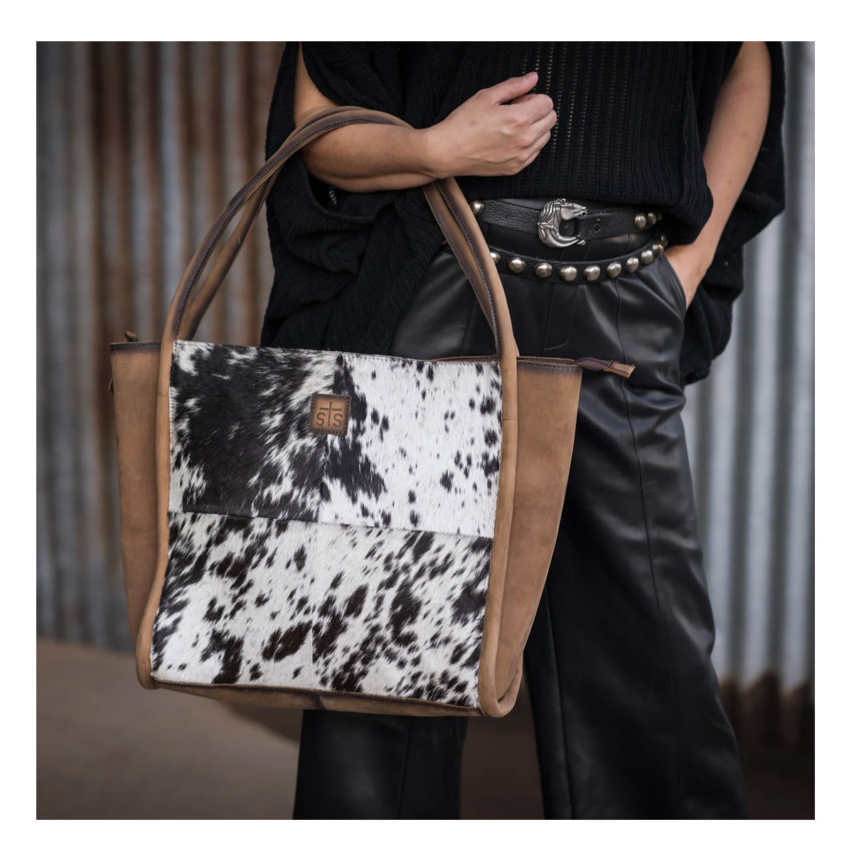 Borsa STS Ranchwear Betty In Pelle Di Mucca – Tote Donna Marrone (STS-33096)