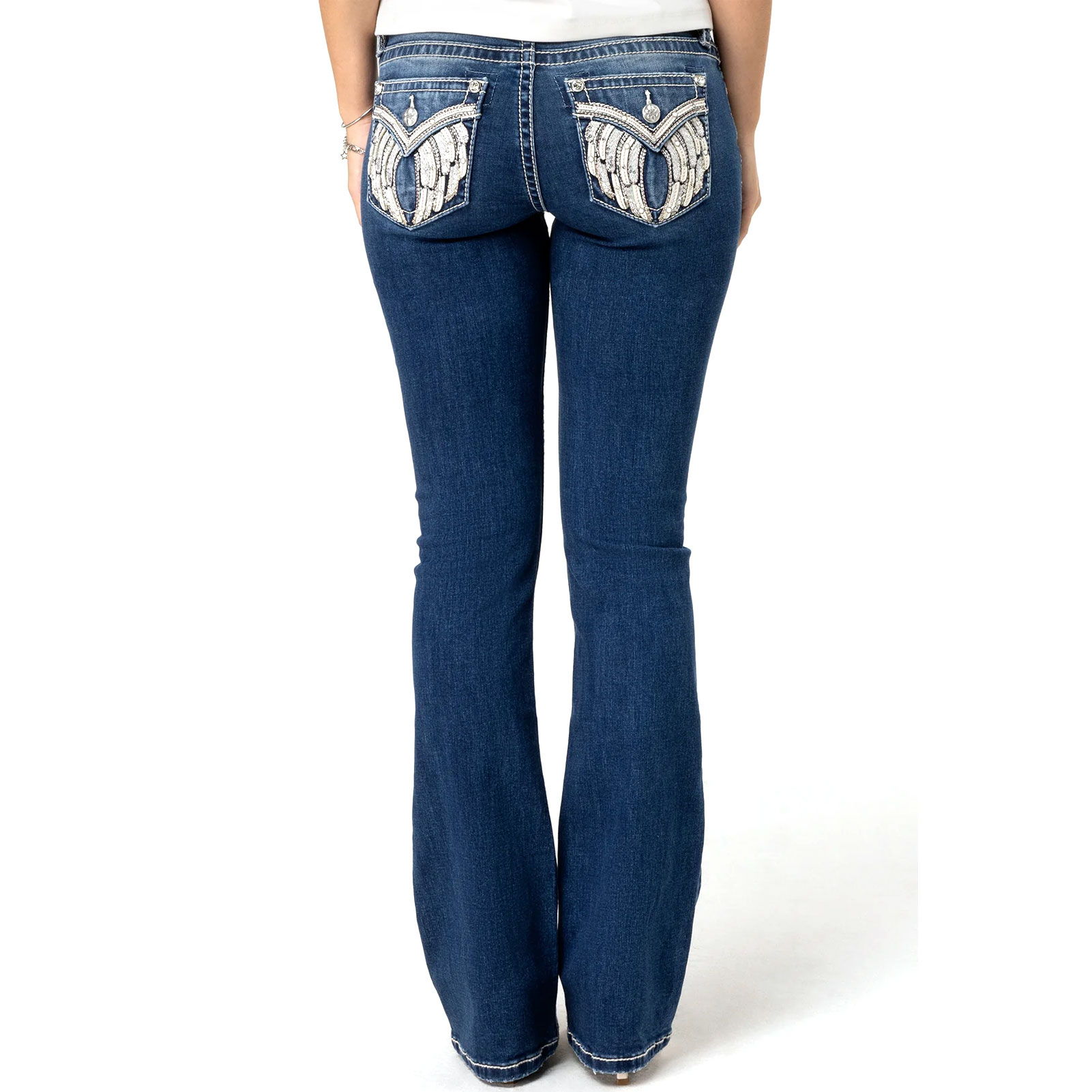 MISS ME Women Diamond Angel Bootcut Jeans M5082B171V