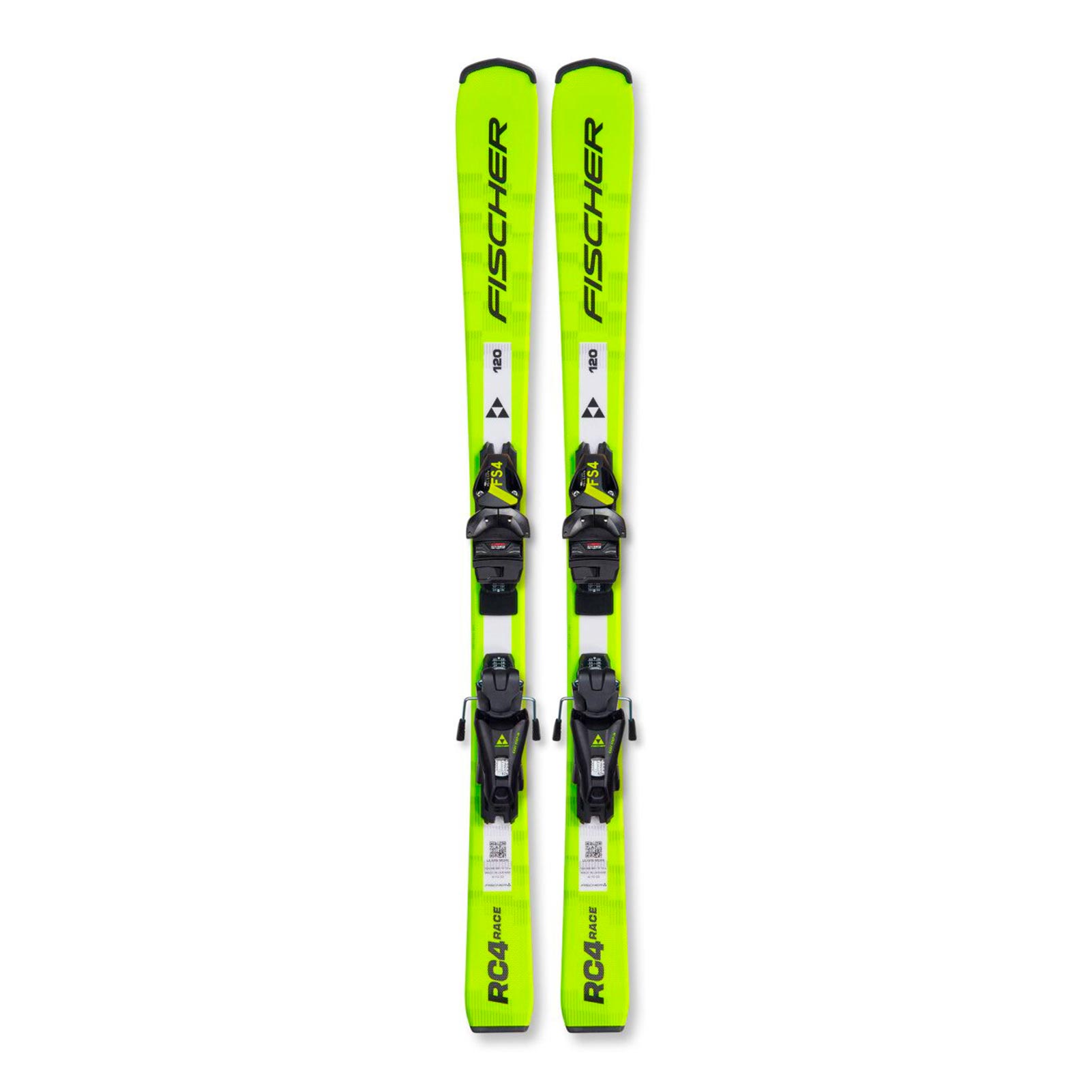 FISCHER RC4 Race JR 70-120 Junior Piste Alpine Ski Set w/ FS 4 GW