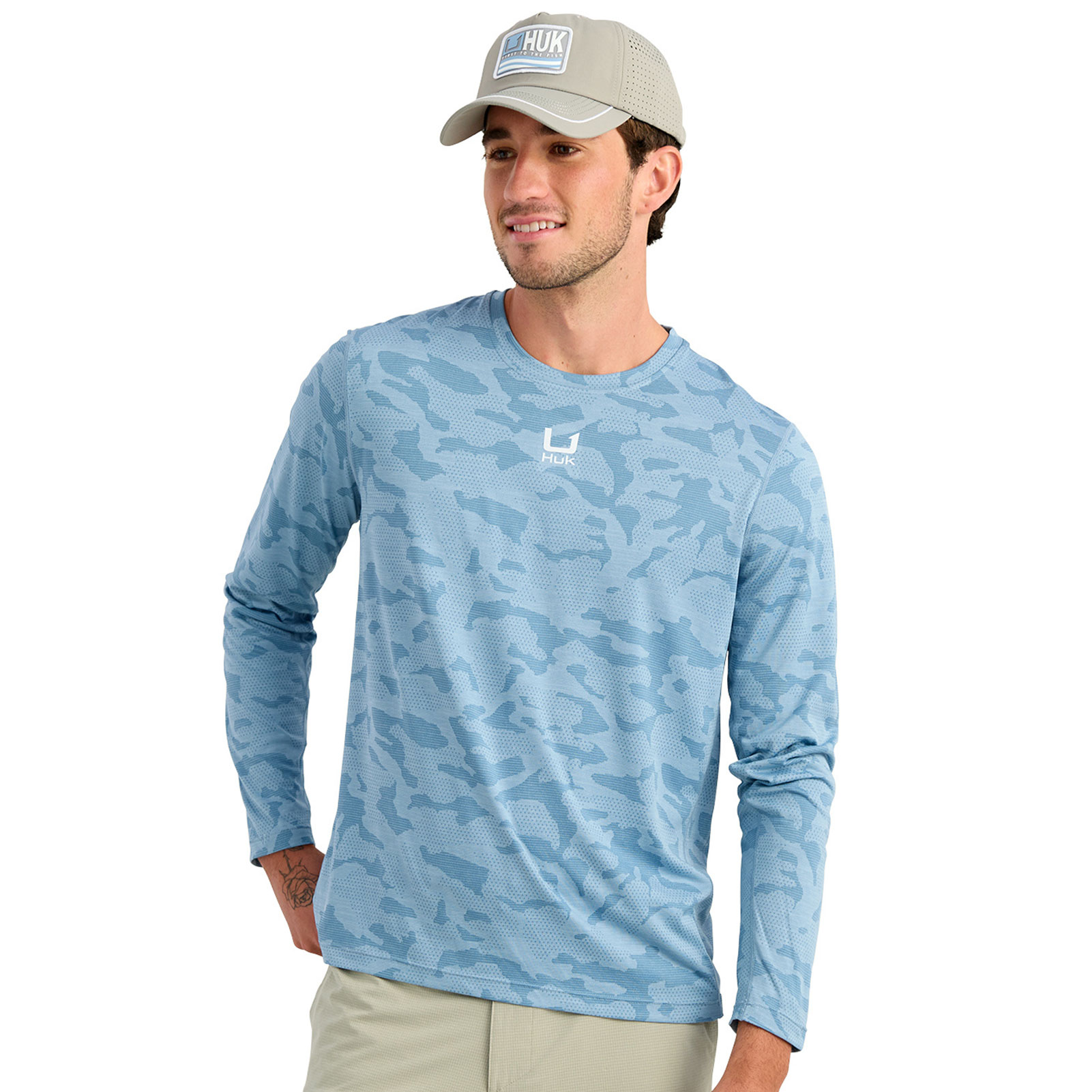HUK Mens A1A Pro LS Crew Shirt H1200742