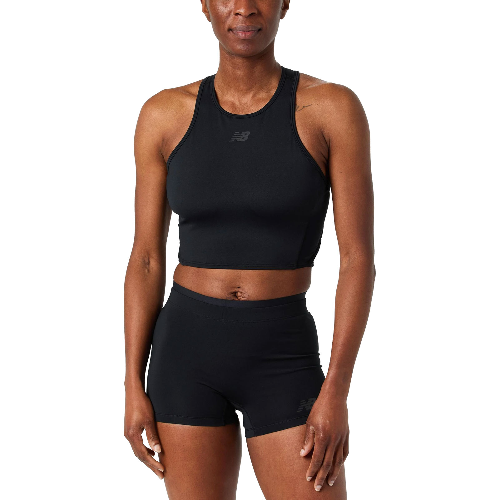 NEW BALANCE Fast Days Fitted Crop Blk Tank WT61Z010-BK