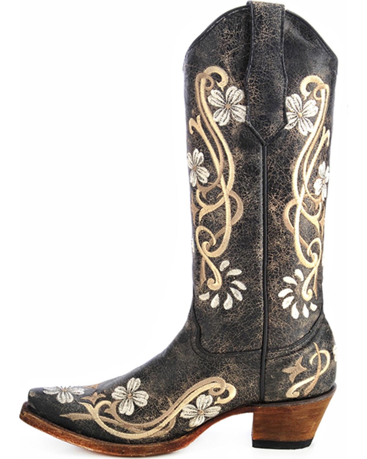 Buy CORRAL Womens Black/Multi Color Floral Embroidery Boots (L5175-LD) online. Find best prices for Corral Boots at GritrOutdoors – an Authorized Corral Dealer