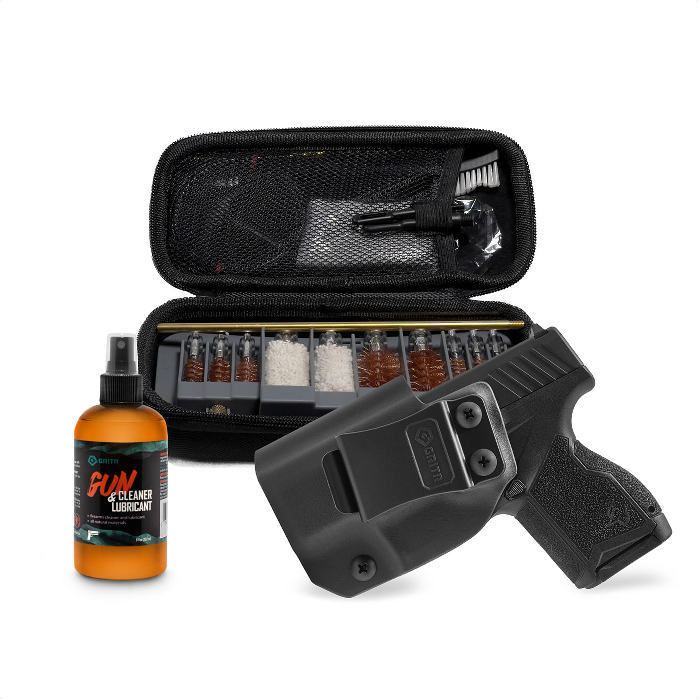 Buy GRITR IWB Kydex Right/Left Hand Holster for Taurus GX4 w/ Multi-Caliber Firearm Cleaning Kit & Gun CLP | EDC Pistol Accessories for Men & Women online. Find best prices for GRITR Holsters at GritrOutdoors – an Authorized GRITR Dealer