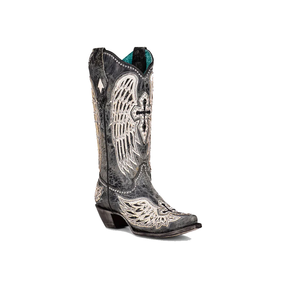 Buy CORRAL Women's Black Cross & Wings Overlay & Studs Snip Toe Western Boots (A4232) online. Find best prices for Corral Boots at GritrOutdoors – an Authorized Corral Dealer