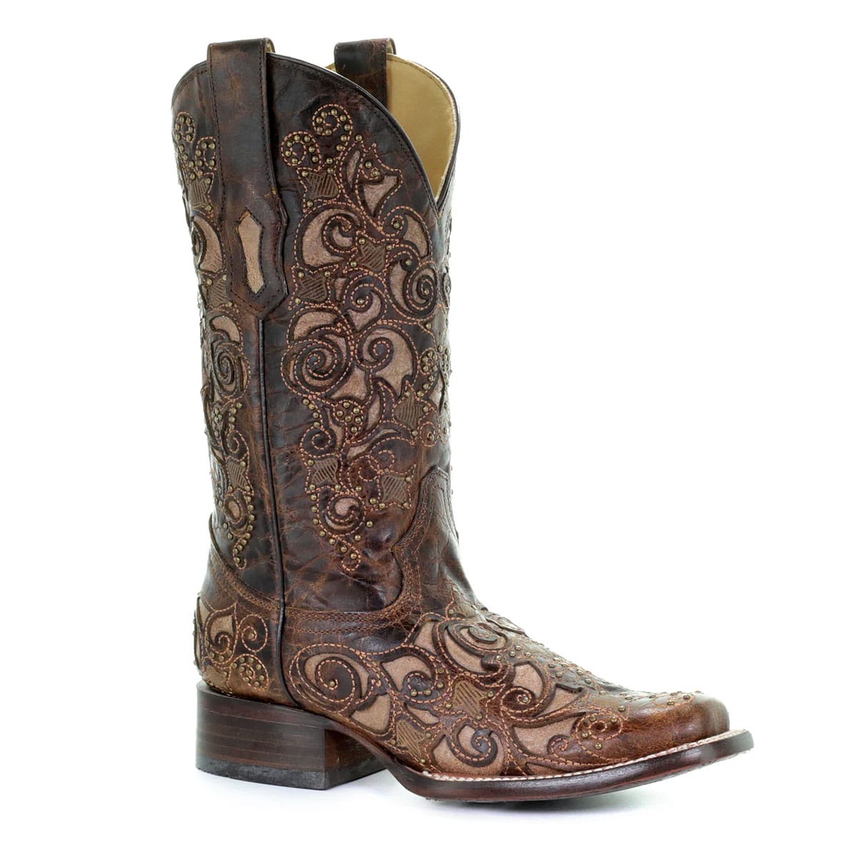 Buy CORRAL Women's Brown Inlay & Studs Embroidery Square Toe Boots (A3326-LD) online. Find best prices for Corral Boots at GritrOutdoors – an Authorized Corral Dealer