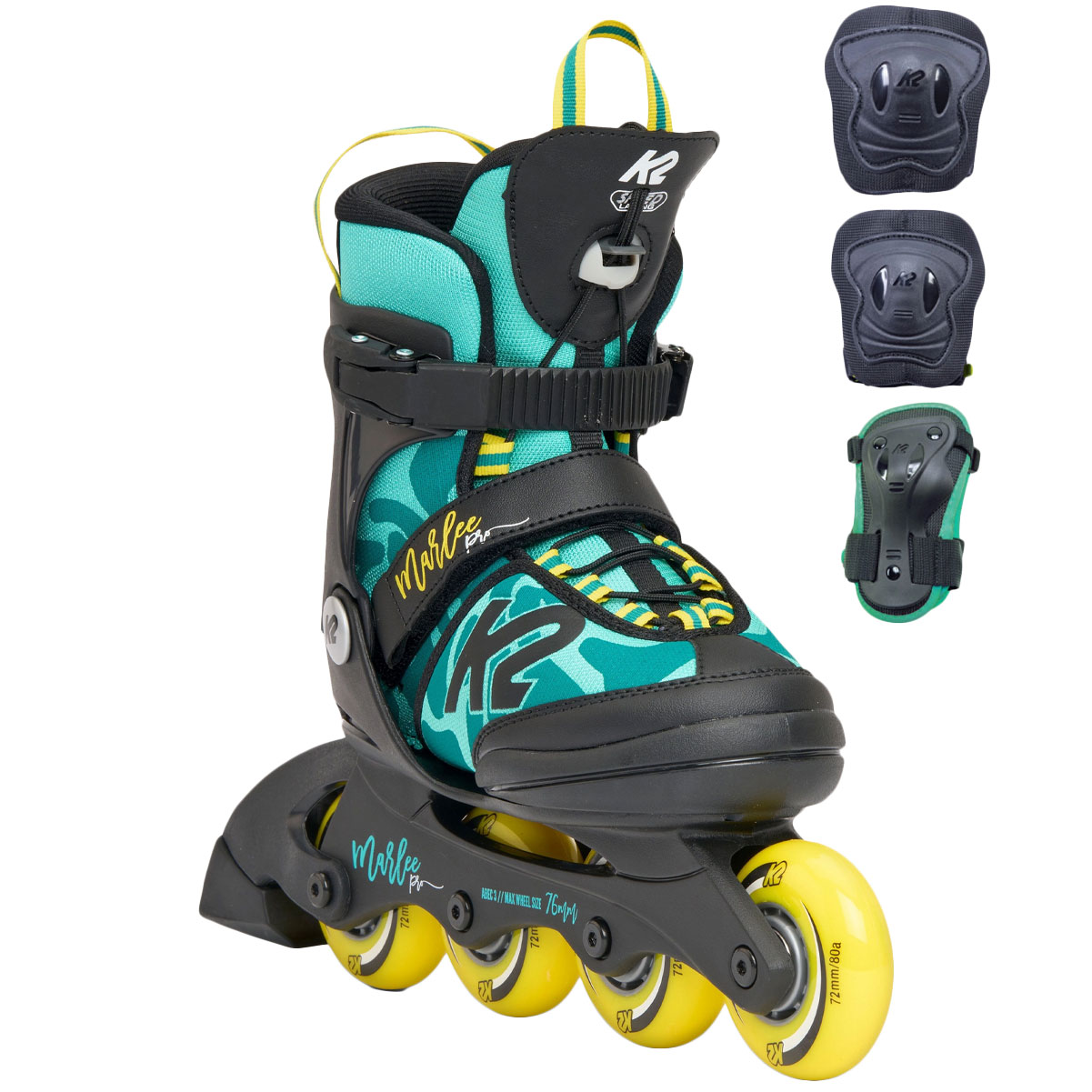 Buy K2 Girls Marlee Pro Pack Green/Yellow Skates (I230200901) online. Find best prices for K2 Skates Skates at GritrOutdoors – an Authorized K2 Skates Dealer
