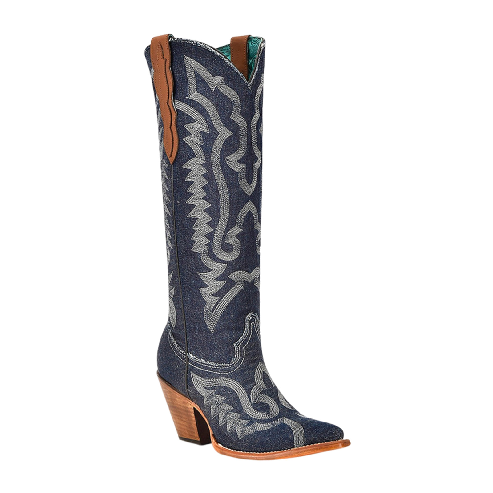 Buy CORRAL Women's White Embroidery Denim Tall Top Pointed Toe Cowboy Boots (Z5226) online. Find best prices for Corral Boots at GritrOutdoors – an Authorized Corral Dealer