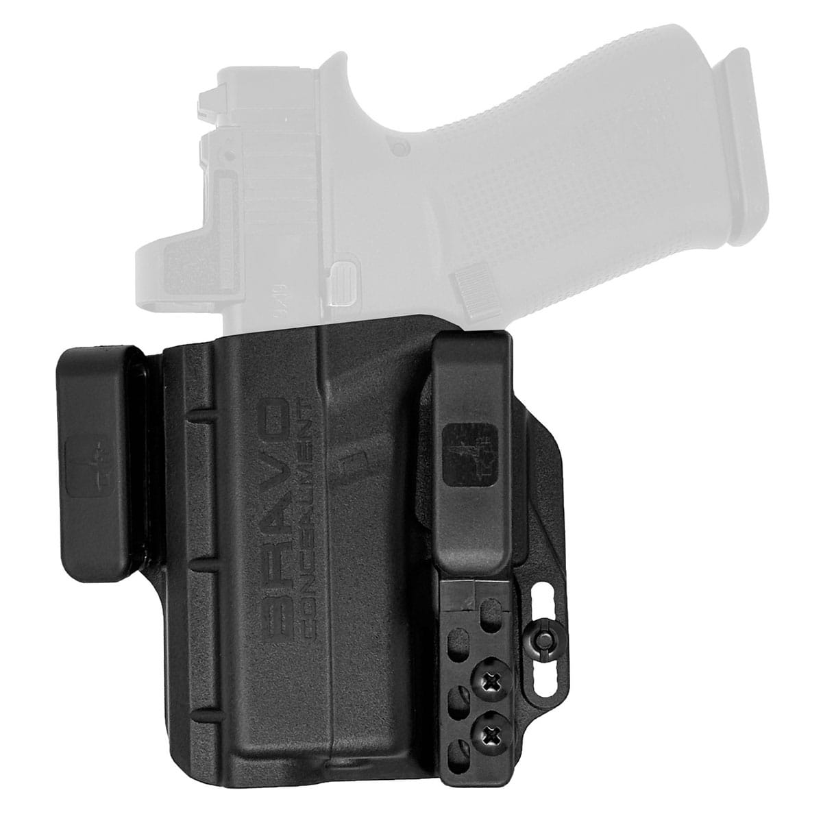 Buy BRAVO CONCEALMENT IWB Torsion 3.0 Black Holster for Glock 43, 43X, 43X MOS | Hand (BC20) online. Find best prices for Bravo Concealment Holsters at GritrOutdoors – an Authorized Bravo Concealment Dealer