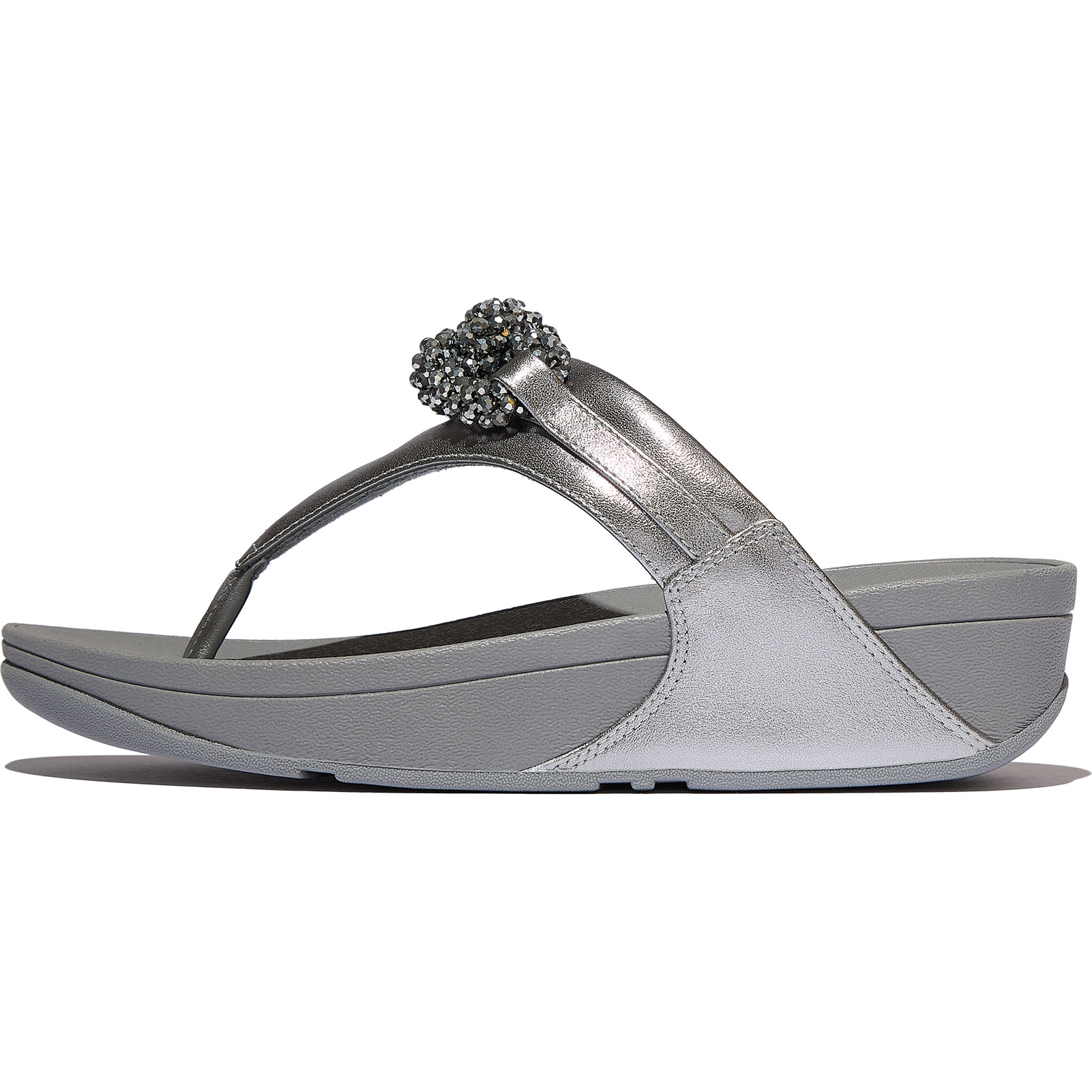 FitFlop men\'s trakk II leather Toe-Post Sandals Pewter Gray 13 New with box Women main image 3