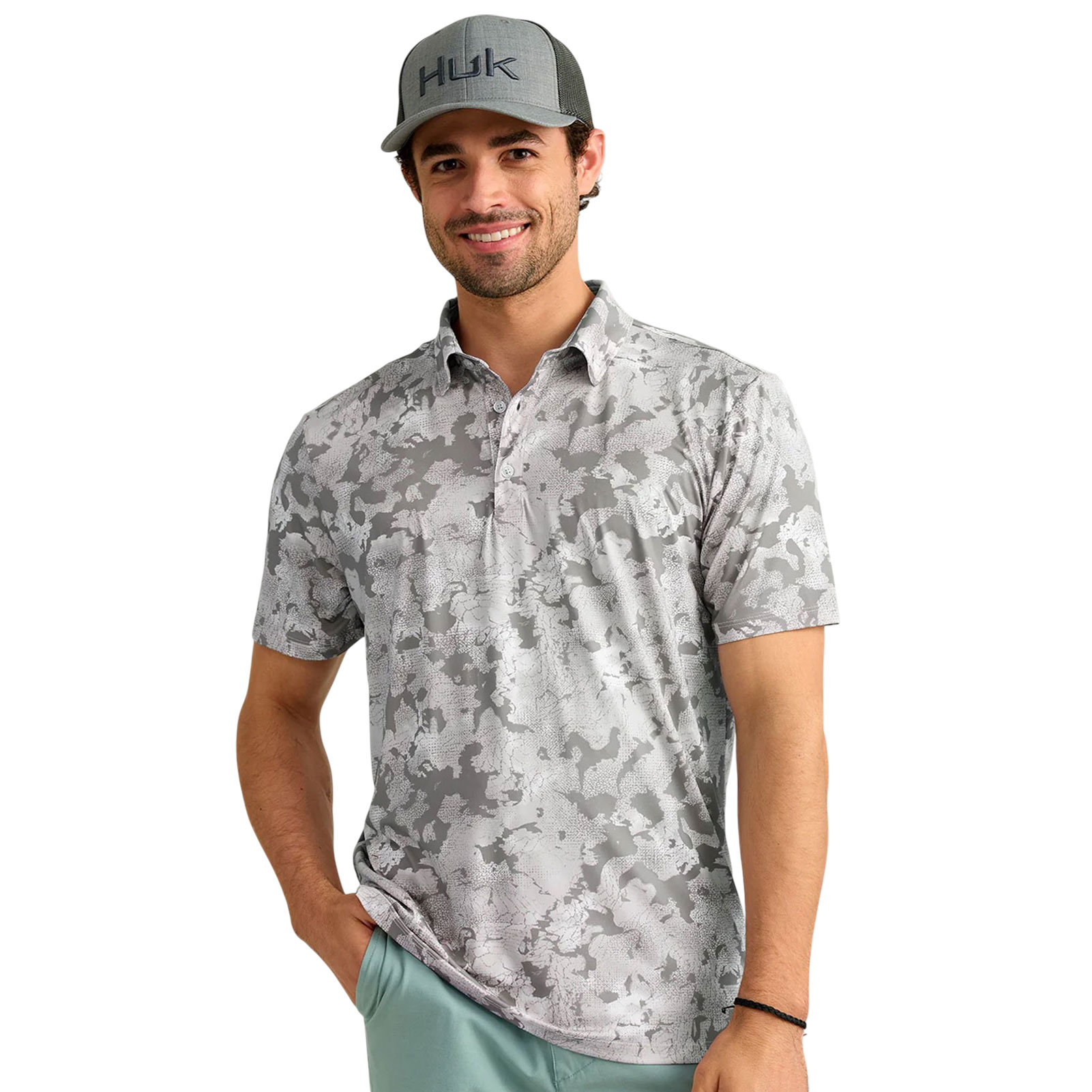 Huk Fishingフィッシングシャツ グレー マーブル M（L）新品 Huk Fishing Apparel | Gritr Outdoors