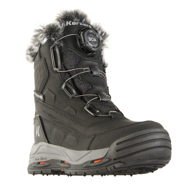 Korkers Men's Snowtrac & Icetrac Soles Snow Boot, Black/Silver, 12