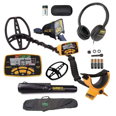 Garrett ACE 300 Metal Detector, Headphones, Bag, Pouch, Digger, Waterproof  Coil+
