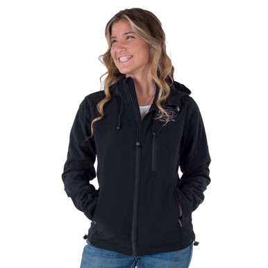 Stretch microfiber jacket with embroidered logo (black)