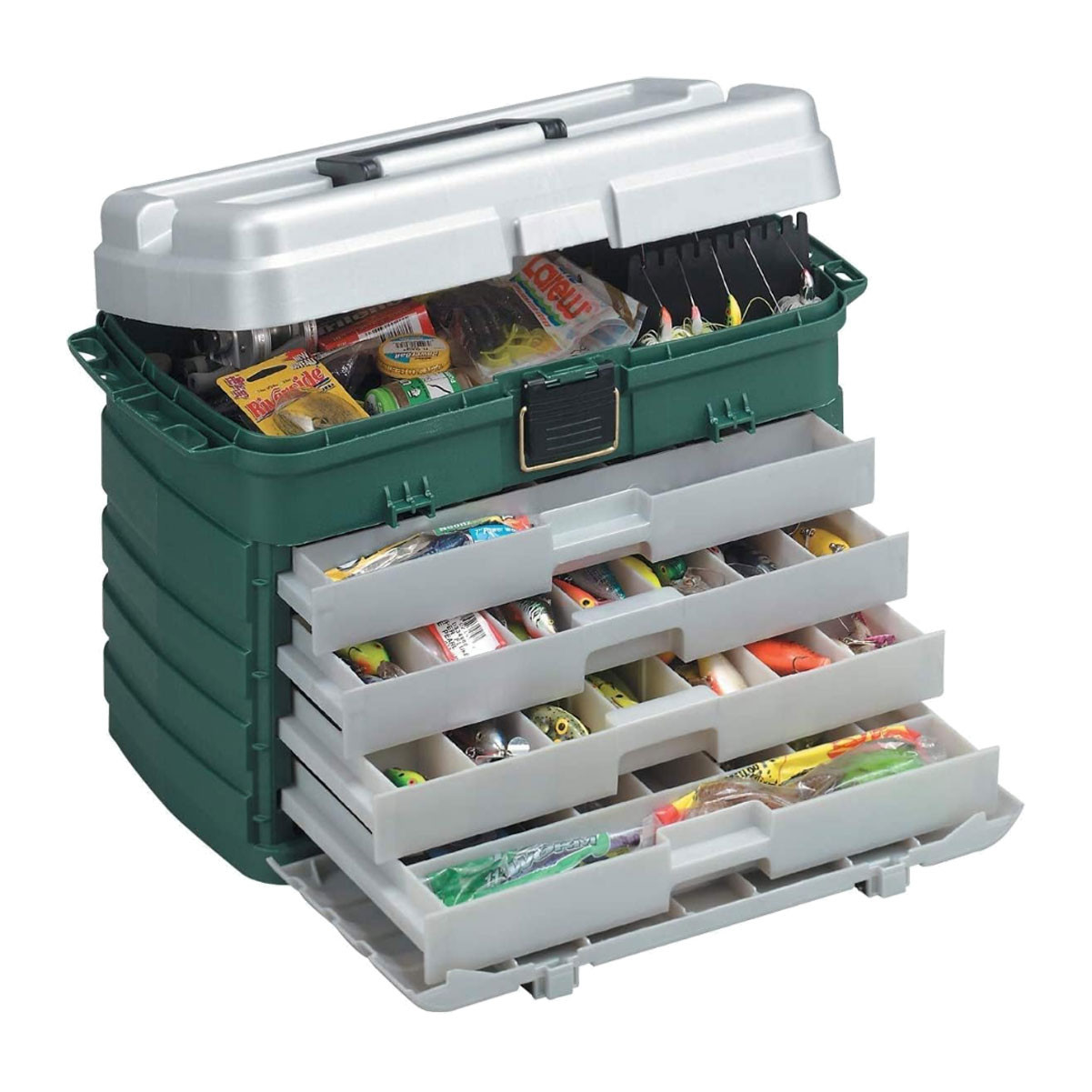 bulk fishing tackle boxes Youth Green Box The iconic product line now upgraded features a top entrance bulk storage compartment for full access without compromise to tools and gear Plano ProLatch StowAway XXL Storage