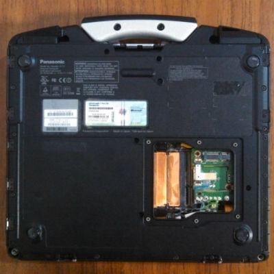 Toughbook 31 with RAM panel cover removed