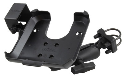 RAM Printer Cradle Double Socket Arm & Double U-Bolt Base RAM-VPR-106-1, front view