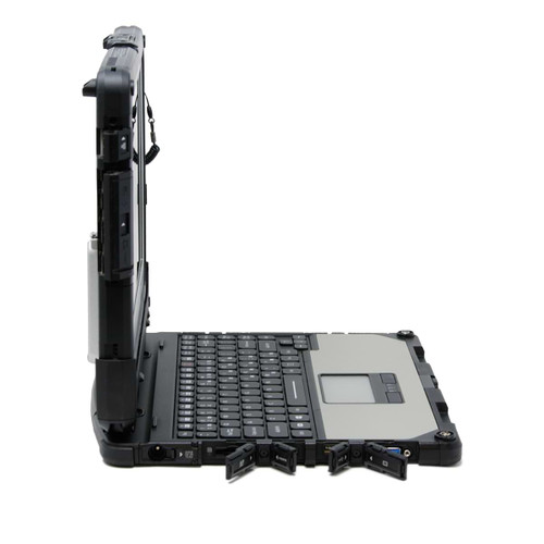 Port covers open on the left side of the CF-33 Toughbook