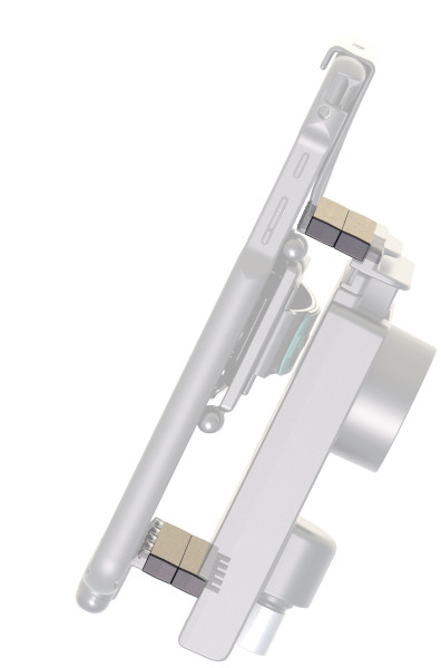 RAM mount one-inch risers, side view