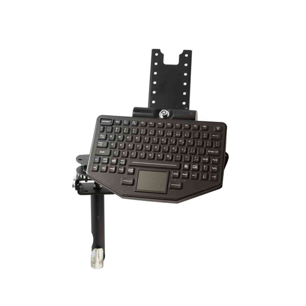 USB rubber keyboard, on upper pole and with the 9-inch locking swing arm