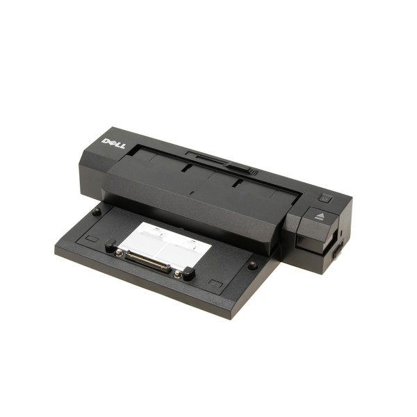 Desktop port replicator for the Dell Latitude E-Series (angled view)